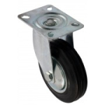 75mm 50Kg LD Black Swivel Castor on Plate